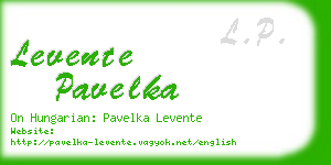 levente pavelka business card